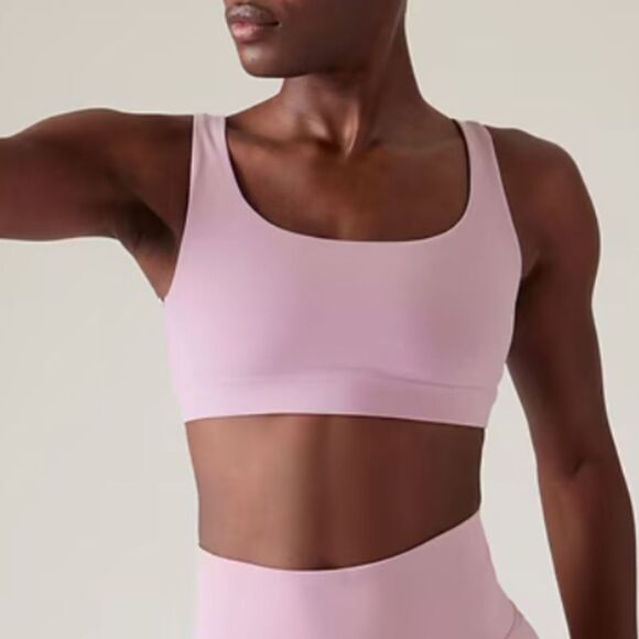 Athleta Exhale Bra Begonia M Light Pink Sports Bra - Picture 1 of 4